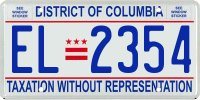 DC license plate EL2354