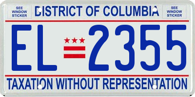 DC license plate EL2355