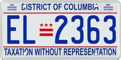 DC license plate EL2363