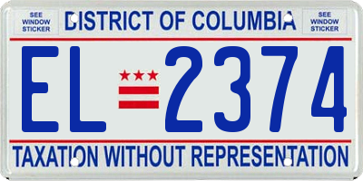 DC license plate EL2374