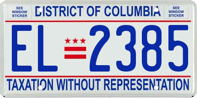 DC license plate EL2385