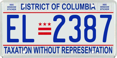 DC license plate EL2387