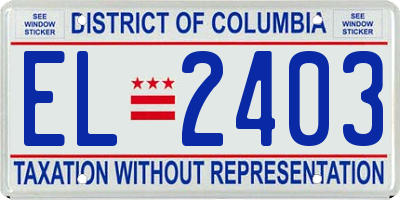 DC license plate EL2403