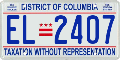 DC license plate EL2407