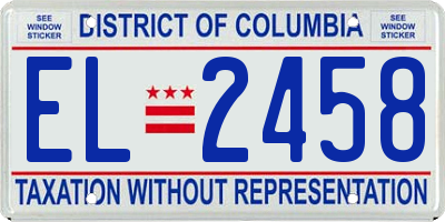 DC license plate EL2458