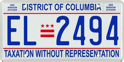 DC license plate EL2494