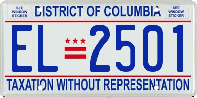 DC license plate EL2501