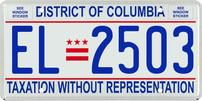 DC license plate EL2503