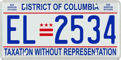 DC license plate EL2534