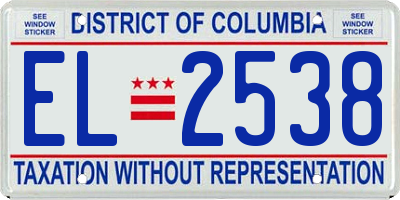 DC license plate EL2538