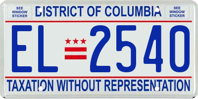 DC license plate EL2540