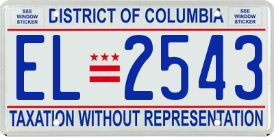 DC license plate EL2543