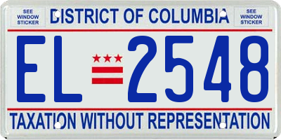 DC license plate EL2548