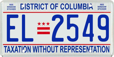 DC license plate EL2549