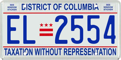 DC license plate EL2554