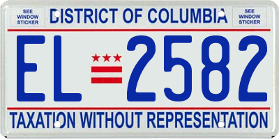 DC license plate EL2582