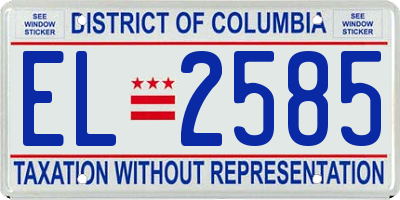 DC license plate EL2585