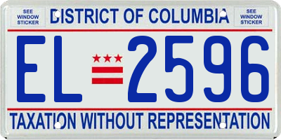 DC license plate EL2596