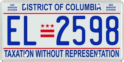 DC license plate EL2598