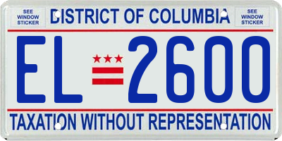 DC license plate EL2600