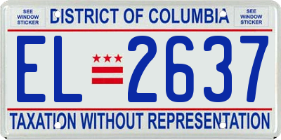 DC license plate EL2637