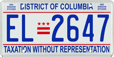 DC license plate EL2647