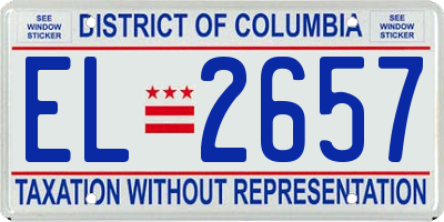 DC license plate EL2657