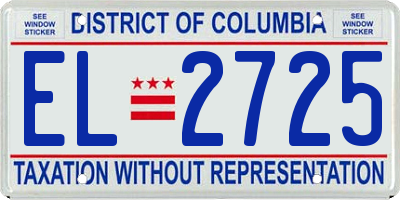 DC license plate EL2725