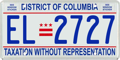 DC license plate EL2727