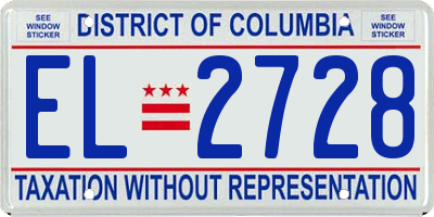 DC license plate EL2728