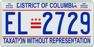 DC license plate EL2729