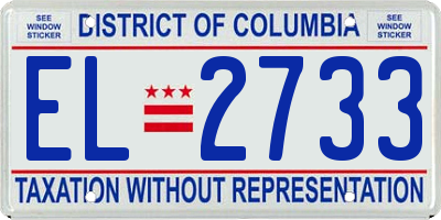 DC license plate EL2733