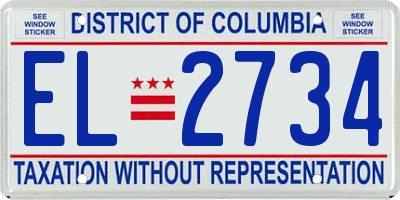 DC license plate EL2734