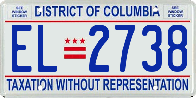 DC license plate EL2738