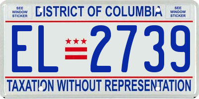 DC license plate EL2739