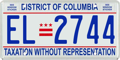 DC license plate EL2744