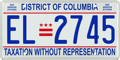 DC license plate EL2745