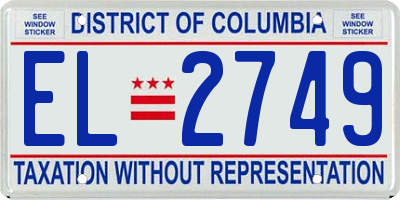 DC license plate EL2749