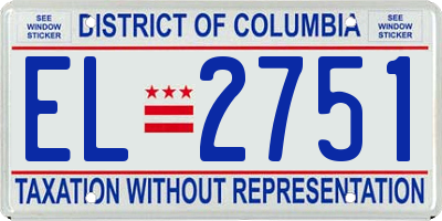 DC license plate EL2751