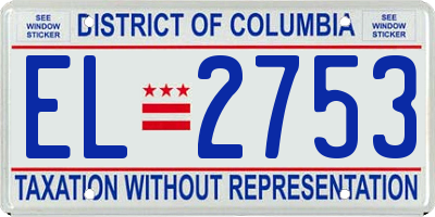 DC license plate EL2753