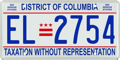 DC license plate EL2754