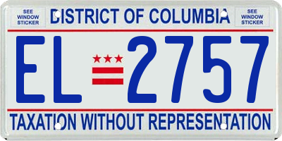 DC license plate EL2757