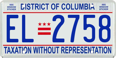 DC license plate EL2758