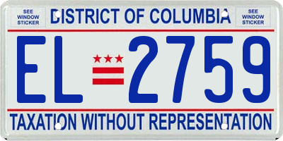 DC license plate EL2759