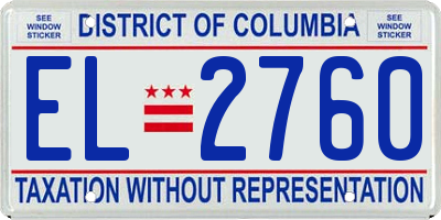 DC license plate EL2760