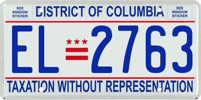 DC license plate EL2763