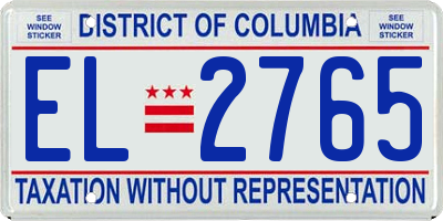 DC license plate EL2765