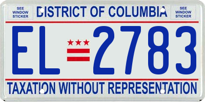DC license plate EL2783