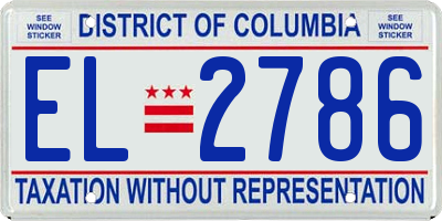 DC license plate EL2786