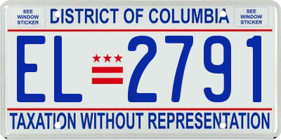 DC license plate EL2791